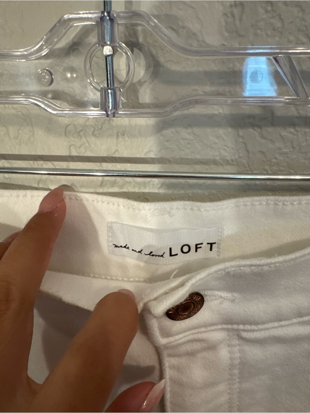 LOFT White Frayed Hem Women's Denim Shorts - Picture 3 of 3
